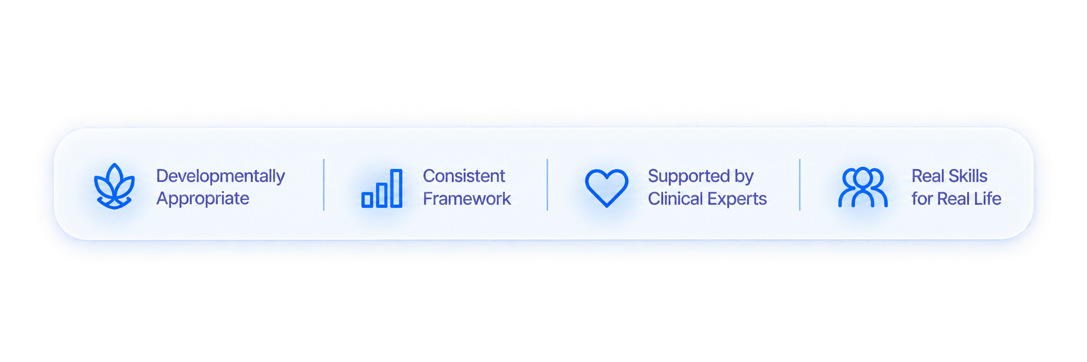 Developmentally appropriate, consistent framework, supported by clinical experts, and real skills for real life.