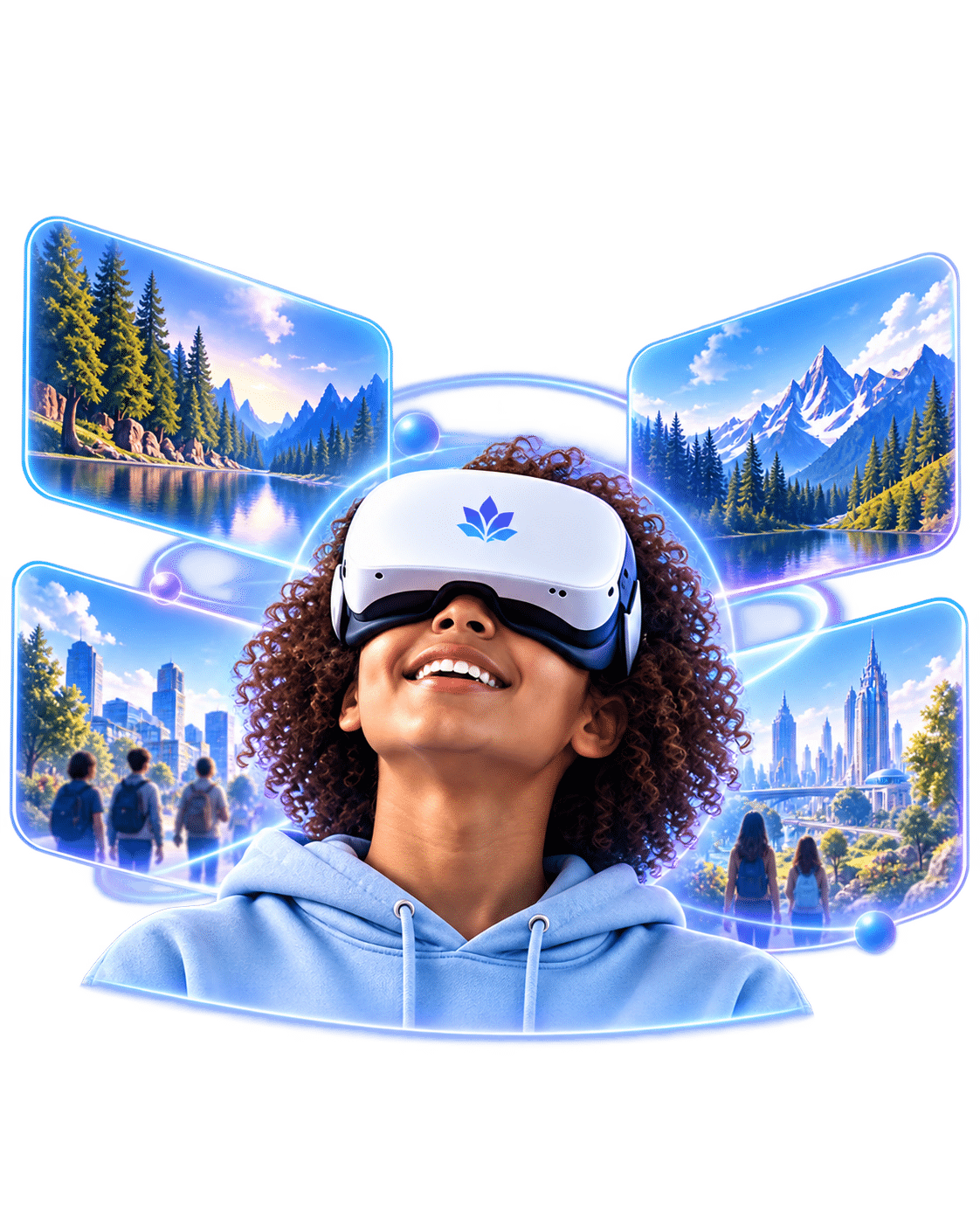 Student exploring immersive real-world scenarios with InnerVerse VR.